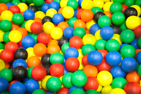 Colorful plastic balls on children's playgroundの写真素材