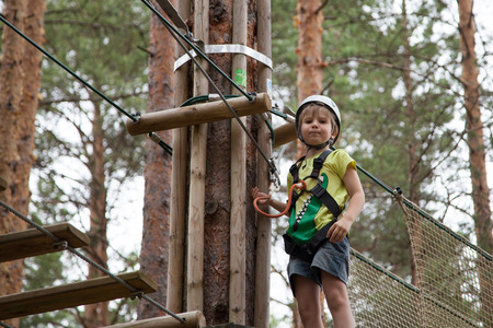 the boy passing an obstacleの写真素材