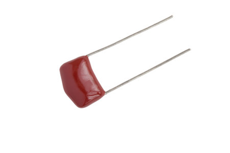 The retro capacitor on a white background