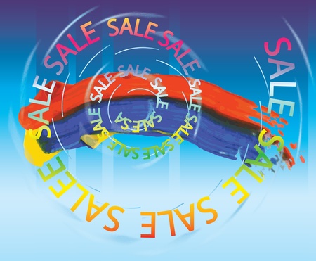 Sale symbol on blue backgroundのイラスト素材