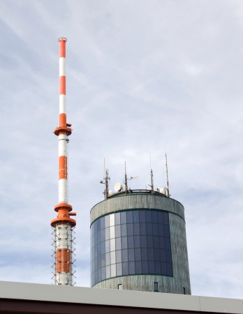 Radio repeater on a wooden towerのeditorial素材