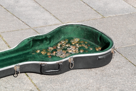 The case of the guitar buskerの写真素材