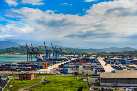 Sea container port