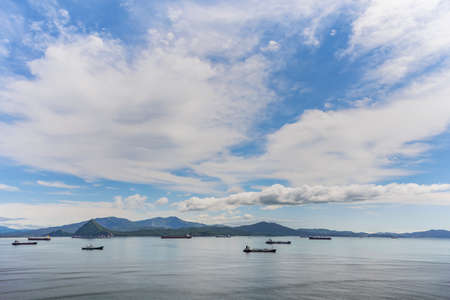 Vessels at anchor.の写真素材