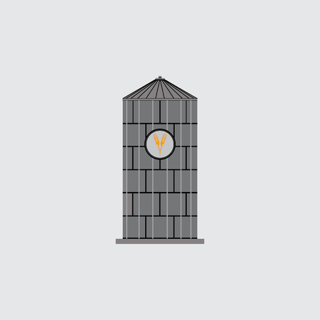 icon bunker silos, emblem for the company, saving grain, agriculture, fully editable vector imageのイラスト素材