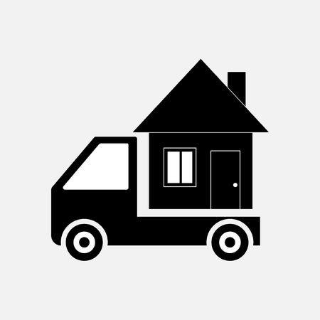 icon moving home, transportation, mobile home, mobile home, fully editable vector imageのイラスト素材