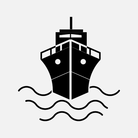 icon ship, sailing on the ship, Journey sea port, fully editable vector imageのイラスト素材