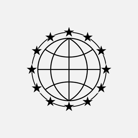 icon stars around the earth, selected, peace, fully editable vector imageのイラスト素材