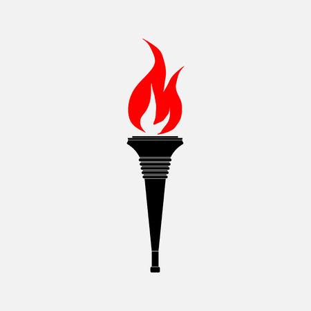 icon torch, the flag, lighting of castles, Olympiad, fully editable vector imageのイラスト素材