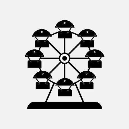 icon ferris wheel, park, entertainment, children fully editable vector imageのイラスト素材