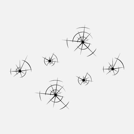 icon bullet holes in the glass, holes, shot, fully editable vector imageのイラスト素材