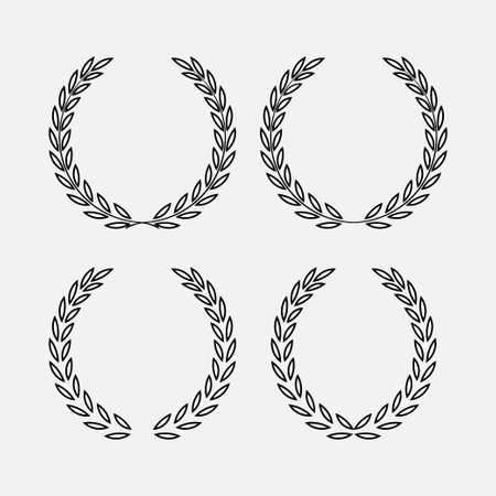 icon laurel wreath, spotrs design - vector illustration Blackのイラスト素材