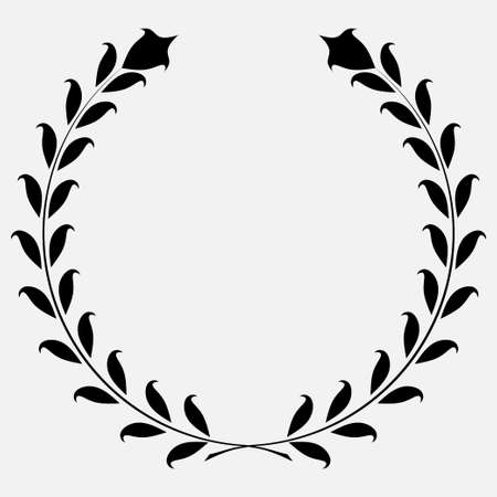 icon laurel wreath, spotrs design - vector illustration Blackのイラスト素材