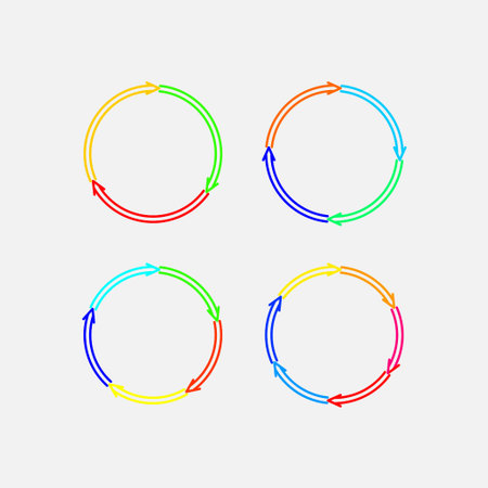 a set of circular marks, circular motion, direction of motion, fully editable vector image