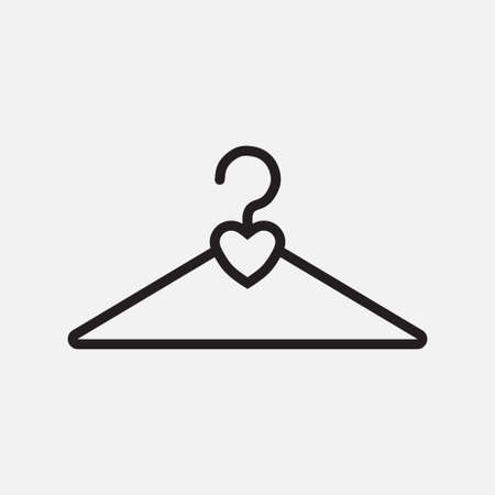 icon clothing hanger hearts, accessories for fashionのイラスト素材