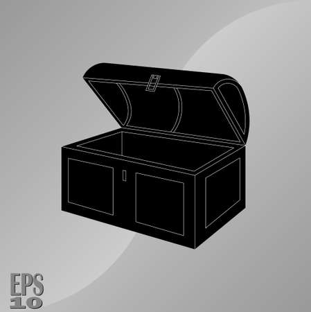 icon discoveries chest treasure, the location of the treasure, the icon for the mobile device and web design, fully editable vector imageのイラスト素材
