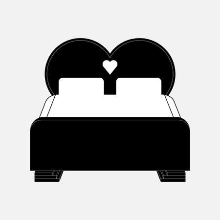 icon double bed, a family dream, fully editable vector imageのイラスト素材