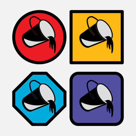 set icon bucket of paint, shading the image, painting, fully editable vector imageのイラスト素材