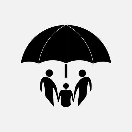 icon safety of family, life insurance, fully editable vector imageのイラスト素材