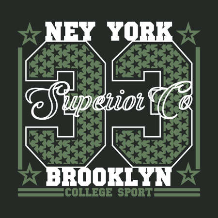 sport t-shirt, NYC vintage graphic, original sportsのイラスト素材