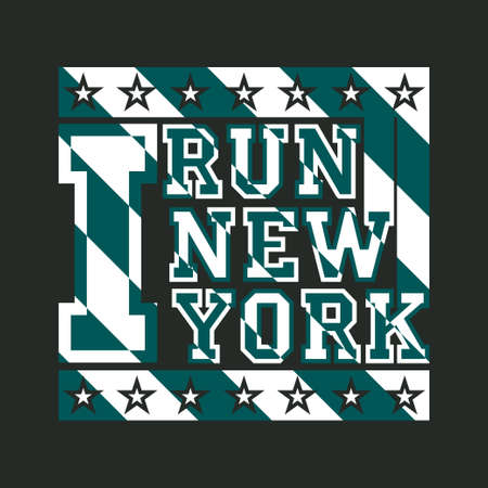 New York typography, design graphic, t-shirt printing man NYCのイラスト素材