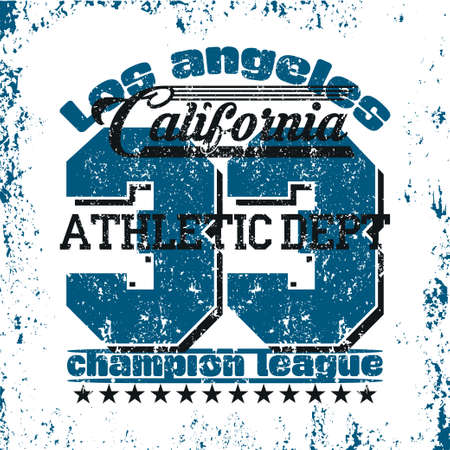 Los Angeles Athletics, typography stamp, California t-shirt, vector emblem graphics, vintage sport wear tee print designのイラスト素材