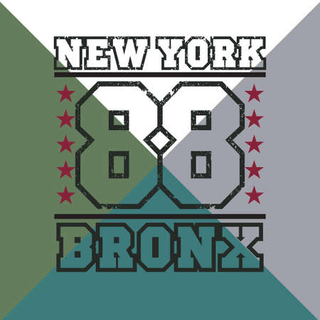 t-shirt New York bronx, athletics Typography, Fashion college, sport design the logo, the number of floral patterns, graphic print image, design fashion Typography, original design clothingのイラスト素材