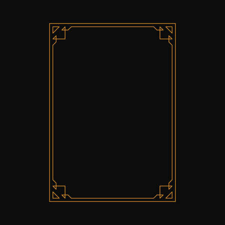 vector image, on black background, decorative ornamental frameのイラスト素材