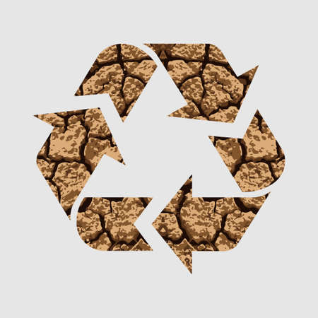 Recycle sign, earthy texture, on a white background, imageの写真素材