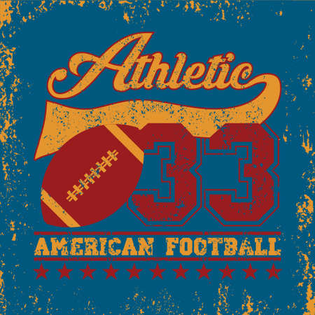 T-shir american sports, original sport usa, athletic sport, vintage T-shirt inscription typography, graphic design, emblemのイラスト素材