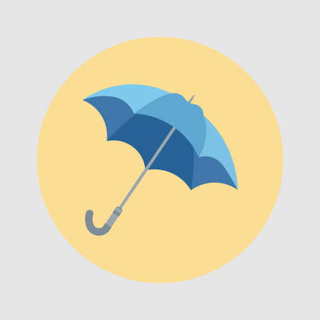Umbrella closeup. Blue umbrella icon, flat design iconの写真素材
