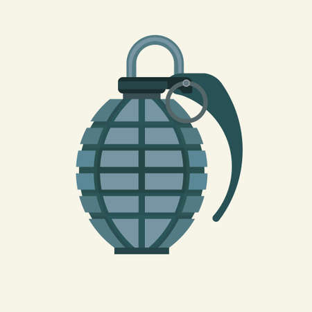 Grenade icon in flat color style. Military army explosive fragmented attack throwの写真素材