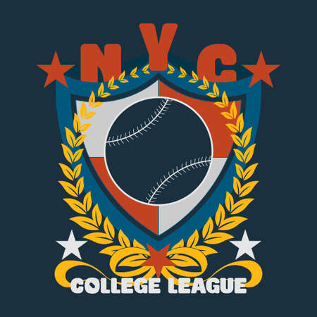New York typography, t-shirt college league, design graphic, printing man NYC, original design clothing, clothing graphic designのイラスト素材