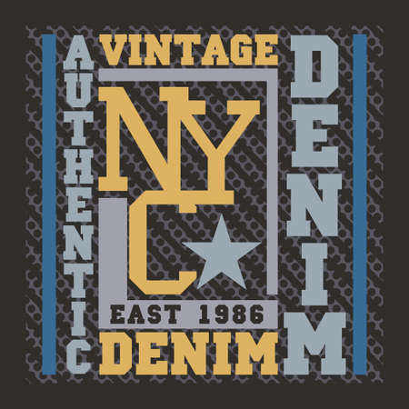 New York typography, t-shirt NY, design graphic, printing man NYC, original design clothing, clothing graphic designのイラスト素材
