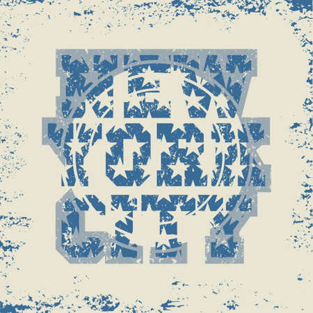 New York typography, design graphic, t-shirt printing man NYC, original design clothingのイラスト素材
