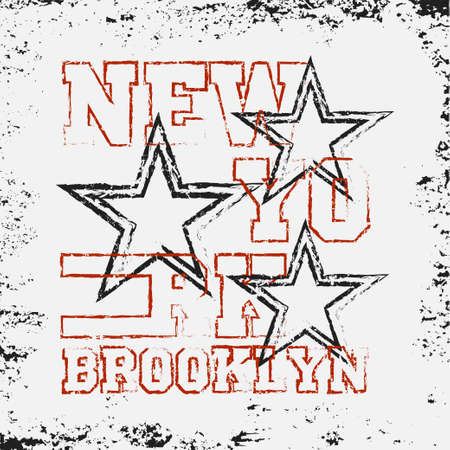 New York typography, design graphic, t-shirt printing man NYC, original design clothing, sport emblemのイラスト素材