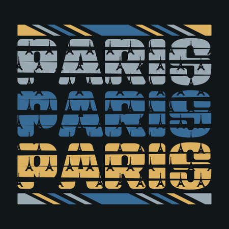 T-shirt paris, printing on a city theme, vintage clothing design, vector image, original clothes, sportswear, souvenir products, postcard poster, fashion designのイラスト素材