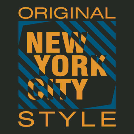New York typography, design graphic, t-shirt printing man NYCのイラスト素材