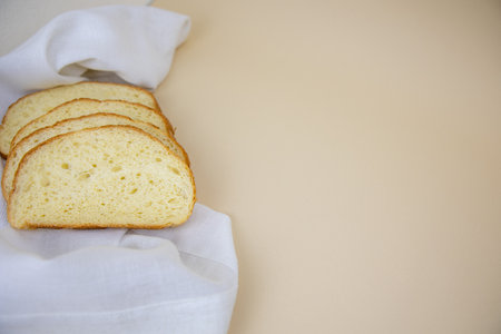 white bread isolated on white backgroundの写真素材