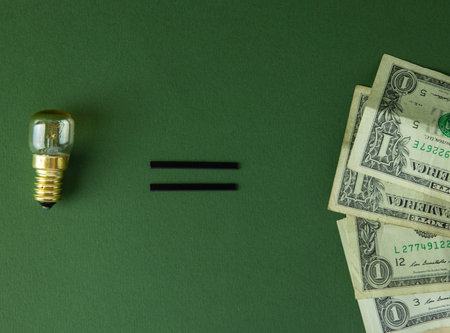 light bulb and money concept ideas make money or save