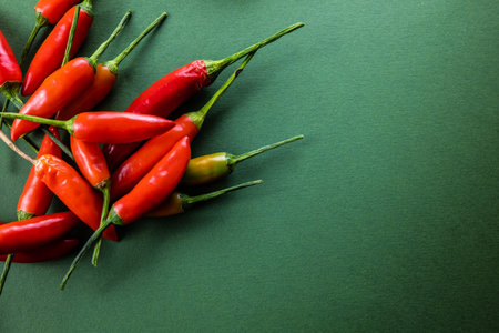 Red hot chili pepper, copy space, beautiful colors and texturesの写真素材