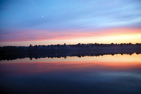 Sunset at Lakeの写真素材