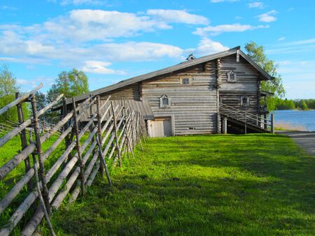 The house of a wealthy peasant of the eighteenth century made of logs.の写真素材