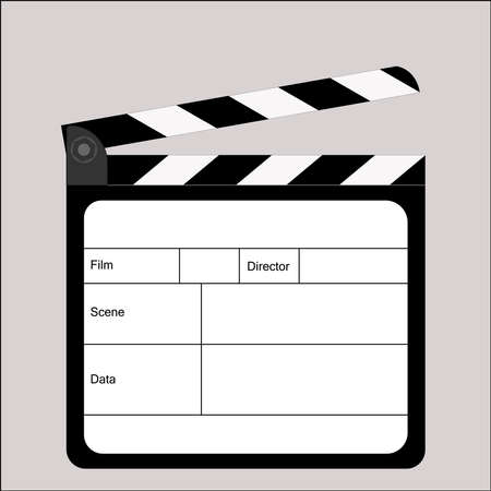 Realistic slapstick for filmingon a gray background on different layers.のイラスト素材