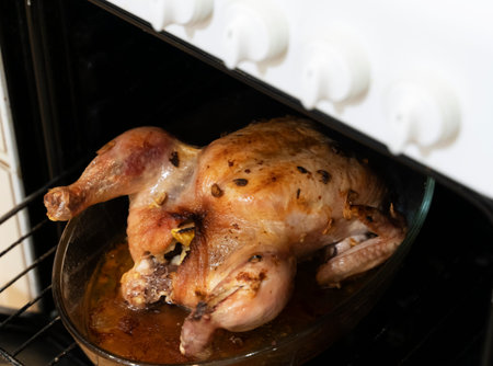 chicken baked with apples in the oven