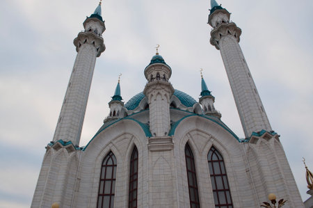 Russia, Moscow, October 10, 2013. Kazan, Russia. Aerial view of the Kazan Kremlin. Kul Sharif Mosque, Aerial View Point ofのeditorial素材