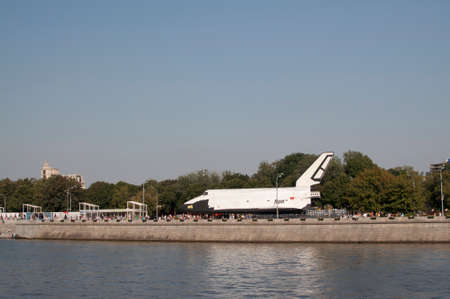 Russia, Moscow, August 13, 2013. The Buran spacecraft on the embankment of the Moscowのeditorial素材