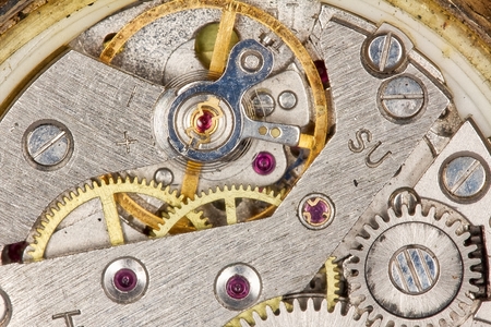 The frozen motion of the watch is very closeの写真素材