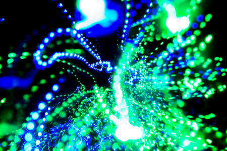 colored dots dotted lines in different directions, color abstraction