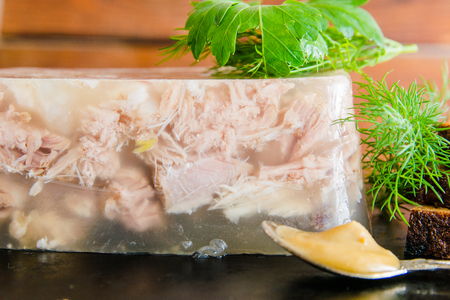 aspic meat cold appetizers, Ukrainian cuisine.の写真素材